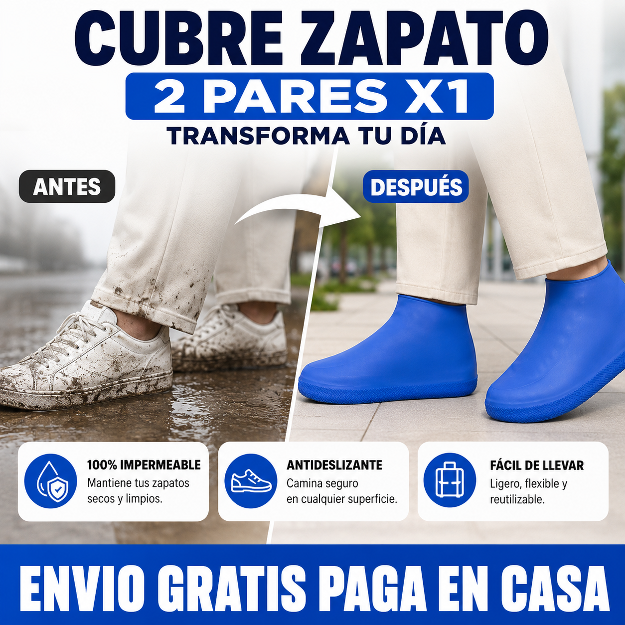 Cubrezapatos - Mantén tus zapatos secos y limpios en cualquier lugar